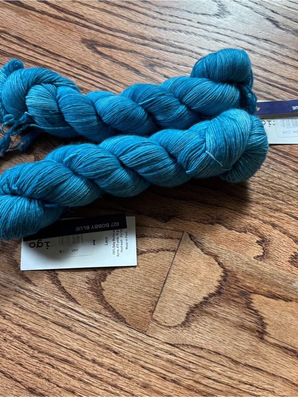 Malabrigo Yarn Lot of 2 Lace Baby Merino Wool Bobby Blue Turquoise 50g Each NWT